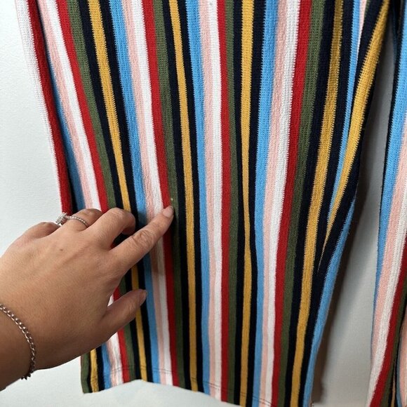 Urban Outfitters Striped Elastic Pull On Wide Leg Cropped Multi Pants Size Small - Picture 5 of 12